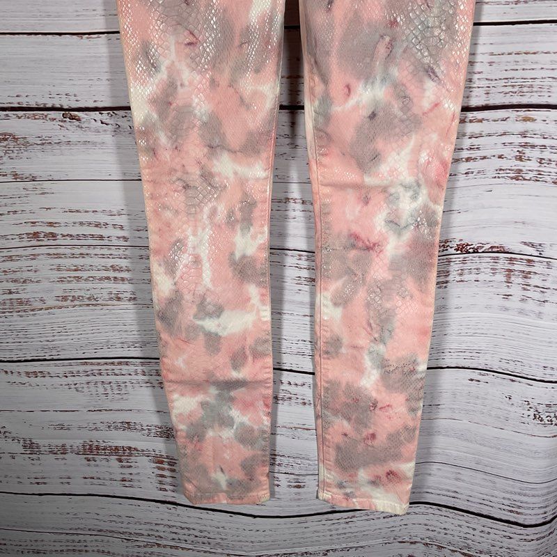 Robin's Jean Y2K Indie Sleaze Pink Tie Dye Snakeskin Denim Pants - Size 26