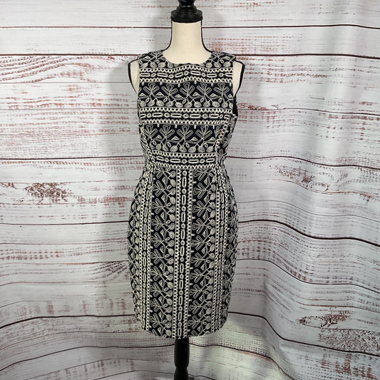 Brooks Bros Navy Blue Emboidered Sleeveless Dress - Size 8P Petite New