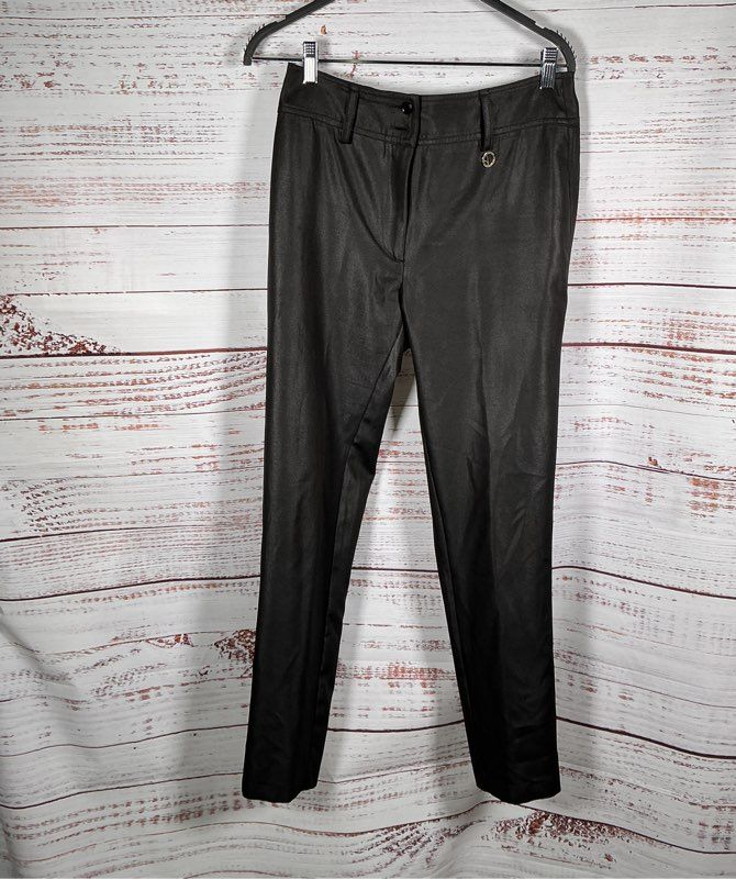Women's Valtadoros Black Pants Size M Retail $350 MISSING ONE BUTTON
