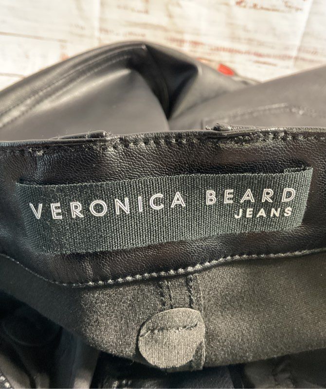 Veronica Beard Women's Faux Leather Black Straight Pants Size 29