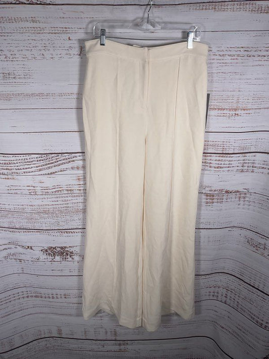 NEW Tuckernuck Women's Cream Wide Leg Acetate Pants Size 14