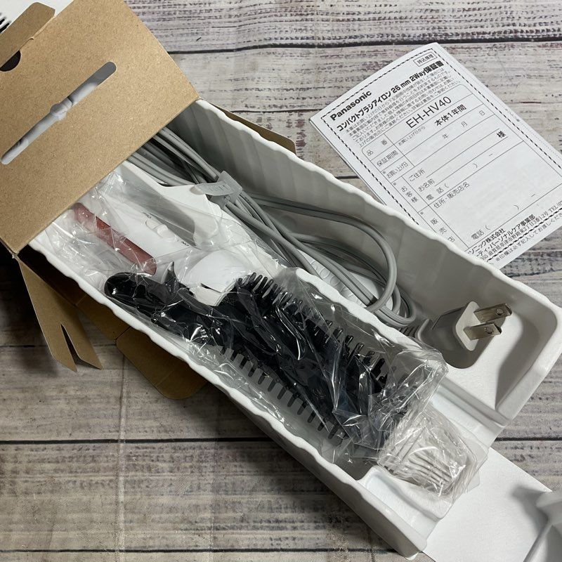 NOB Panasonic Curl & Straighten Compact White Hair Brush Iron EH-HV40