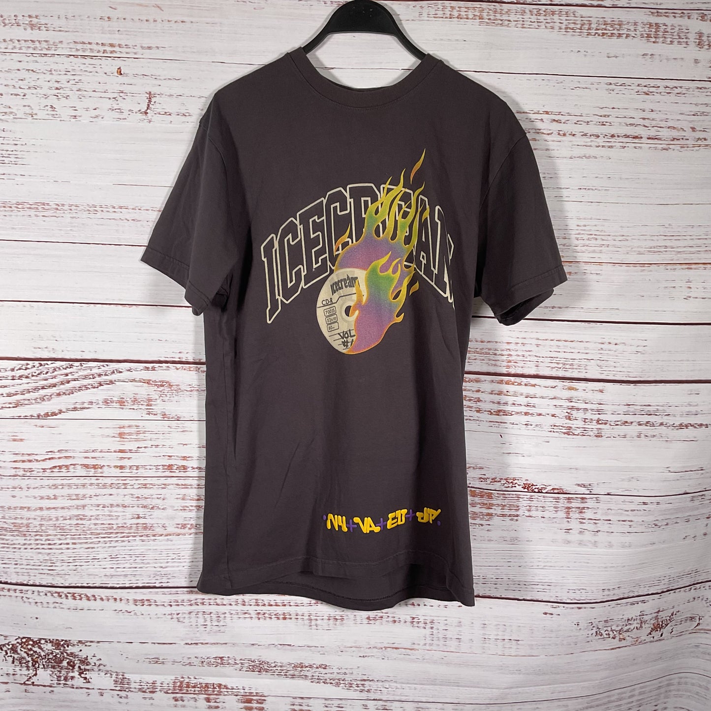 Ice Cream Flames Short Sleeve Shale Grey T-shirt - Size M