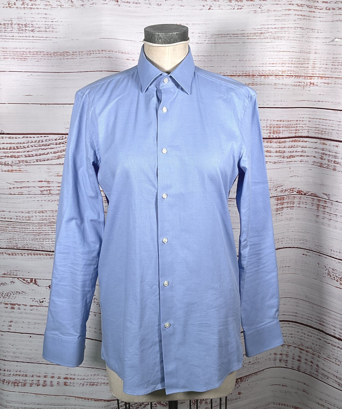 Boss Hugo Boss Blue Sharp Fit Button Down Dress Shirt Blue 15 32/33