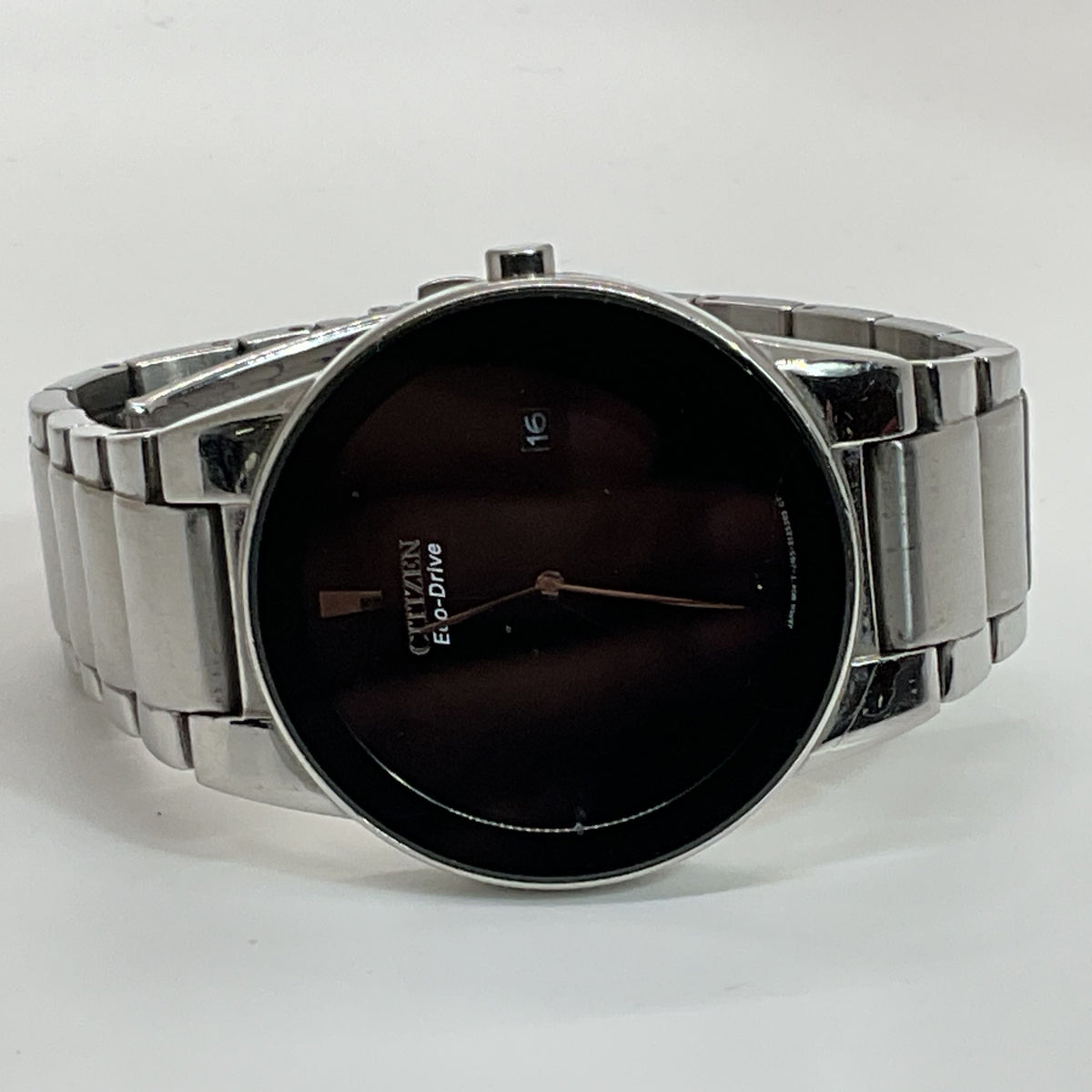 CITIZEN Axiom Eco-Drive Black Dial Stainless Steel Men's Watch- NEEDS BATTERY