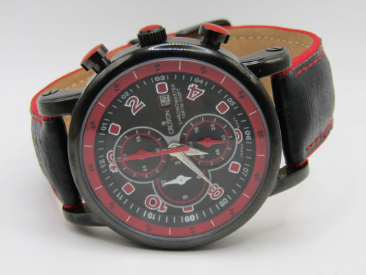 Croton Chronomaster Men's Black & Red Chronograph Watch CC311212