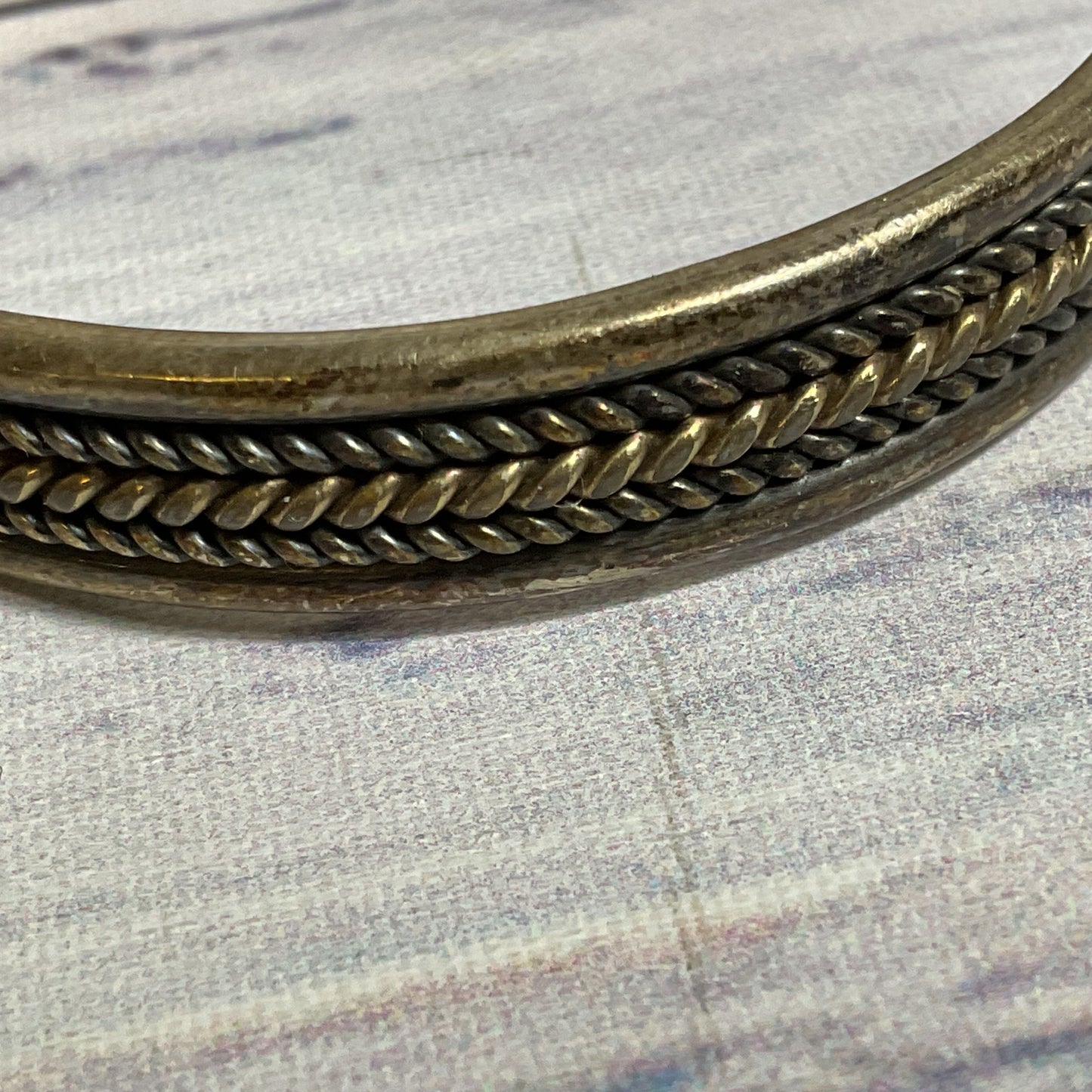 VTG. Native DANIEL MIKE Sterling & 12K Gold Filled Cuff 5.75" Bracelet- 20.17g