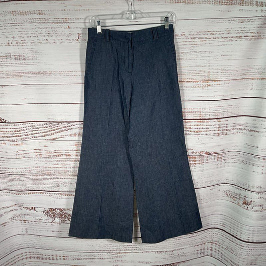 Brand New QL2 Melody Blue Cotton/Linen Blend Wide Leg Trouser Pants - Size 40