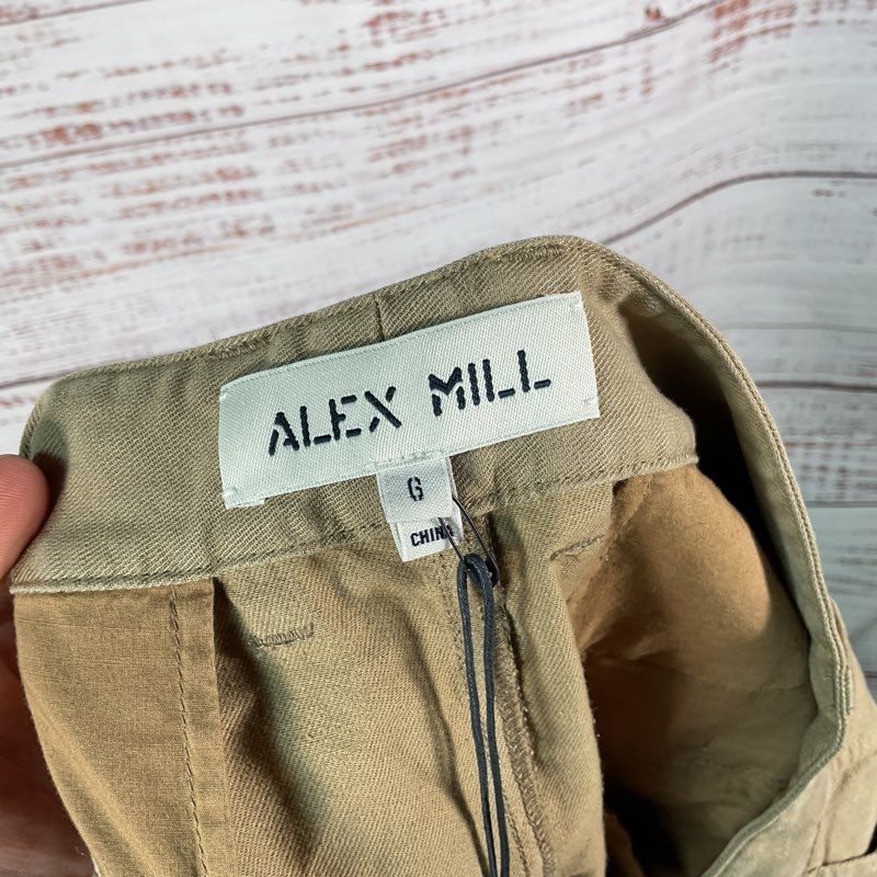 NWT Alex Mill Keaton Double Pleat Coriander Tan Twill Pants - Size 6