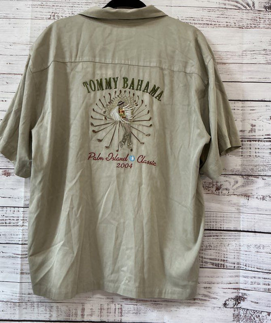Men's Tommy Bahama Sage green Silk Shirt Size L