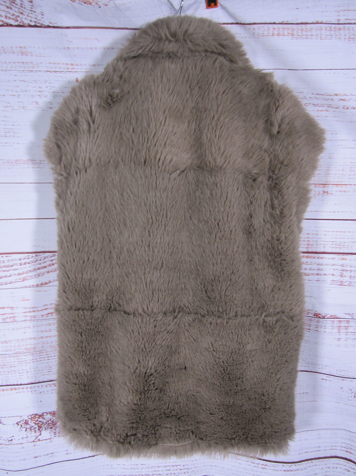 Mango Women's Gray Faux Fur Vest Jacket Size M
