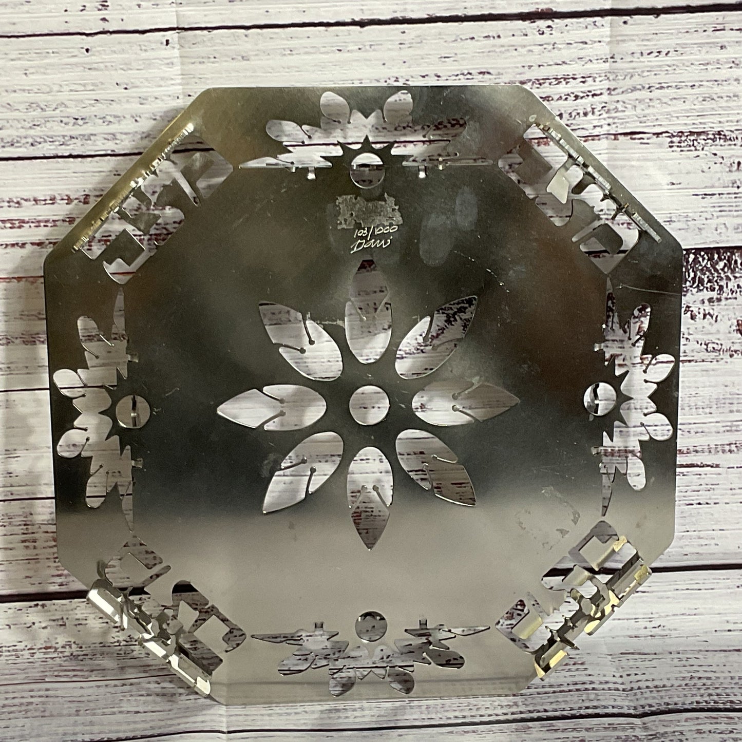 Signed DANI Limited Edition Stainless Passover Mazha Dish- 10.5"