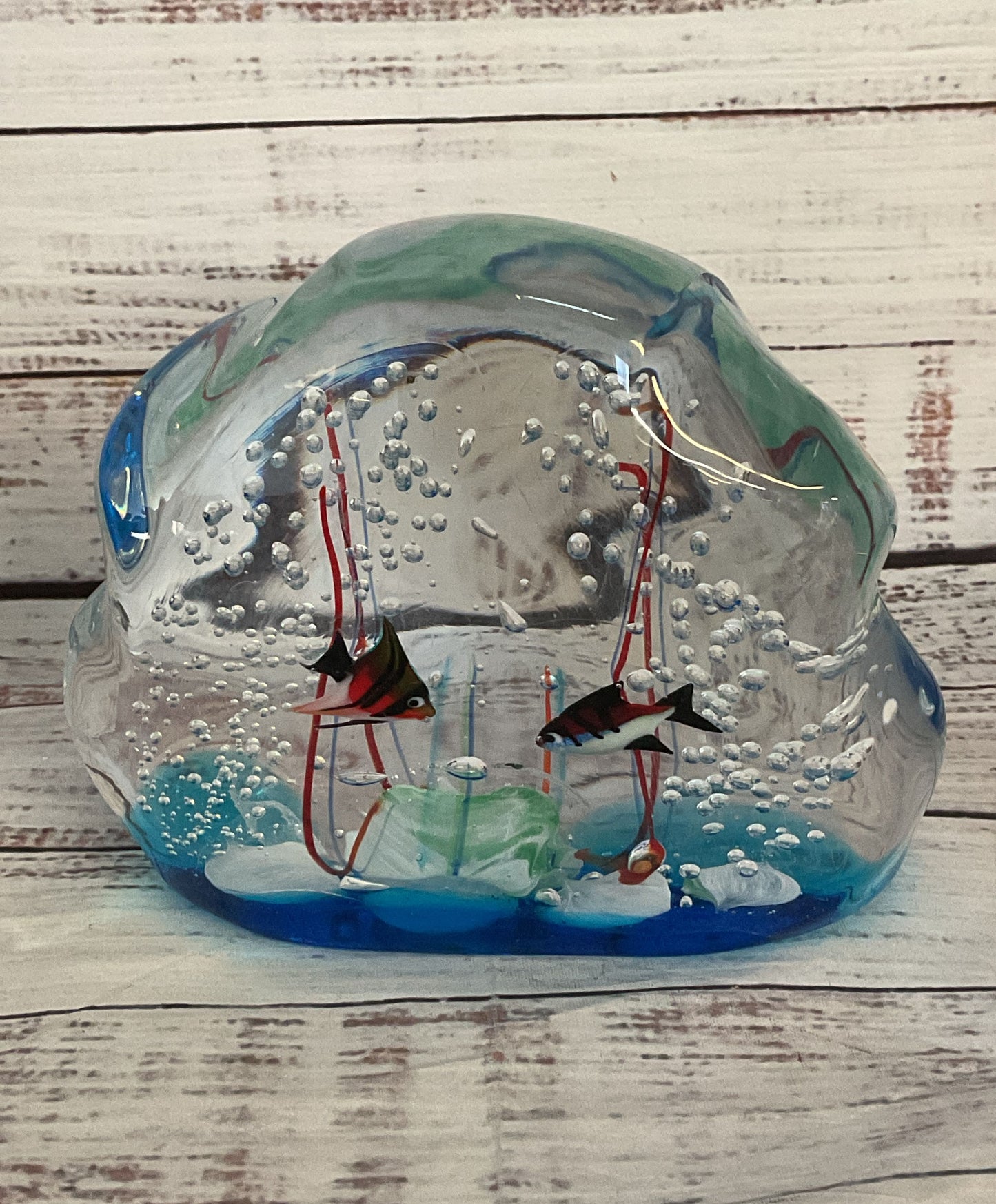 Elio Raffaelli Hand Blown Fish Aquarium Art Glass Paperweight