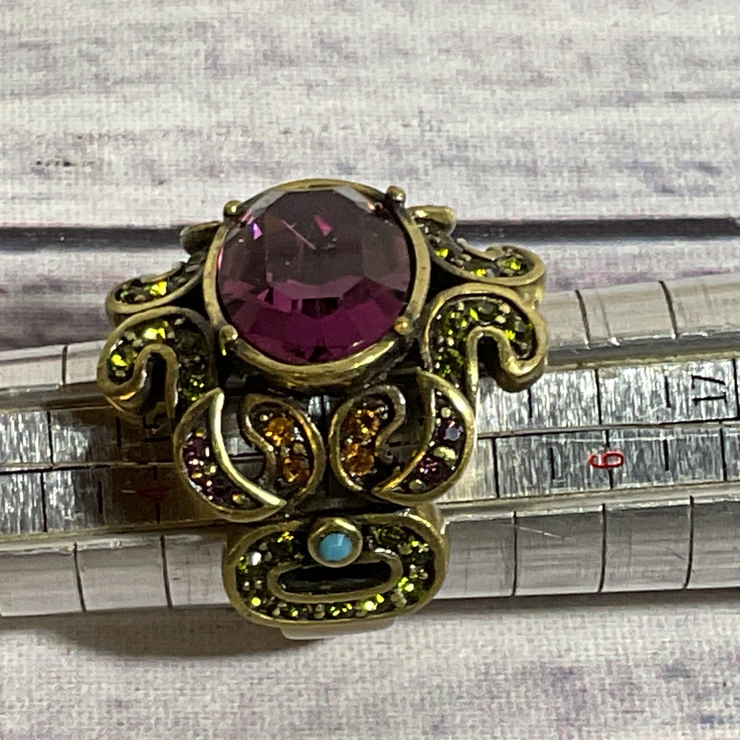 HEIDI DAUS Bronze & Rhinestone SZ 5.25 Ring