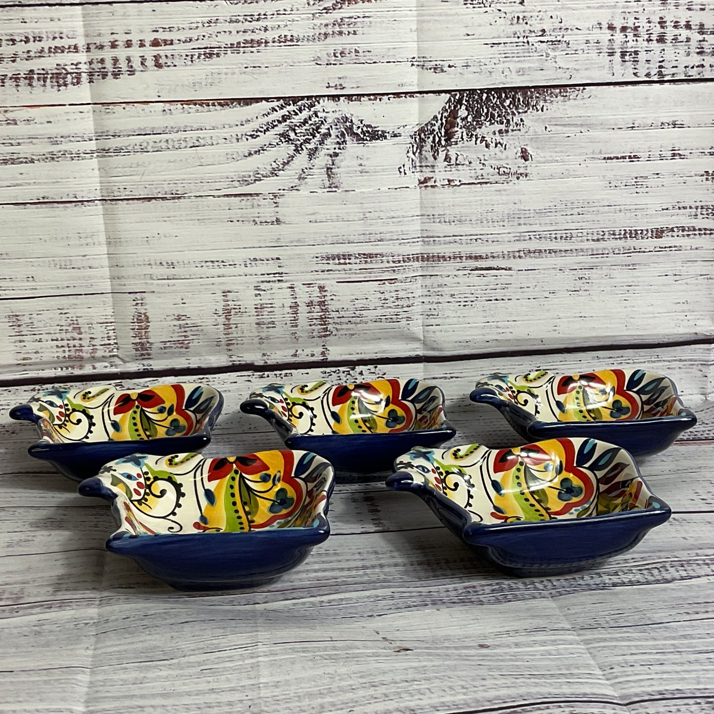 Set of 5 ESPANIA Lifestyle Bocca Cow Sauce/Condiment Dishes- 4" x 4.25"