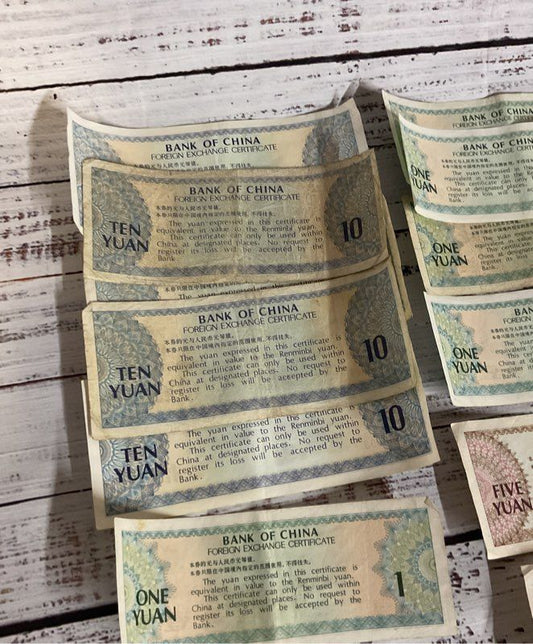 Bank Of China Exchange Certificate Note Bills One, Five, Ten Yuan