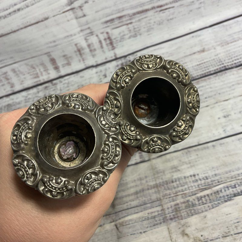 Godinger Set Of 2 Vintage Silverplate Grapevine Candle Sticks
