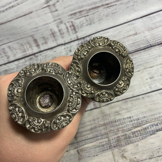 Godinger Set Of 2 Vintage Silverplate Grapevine Candle Sticks