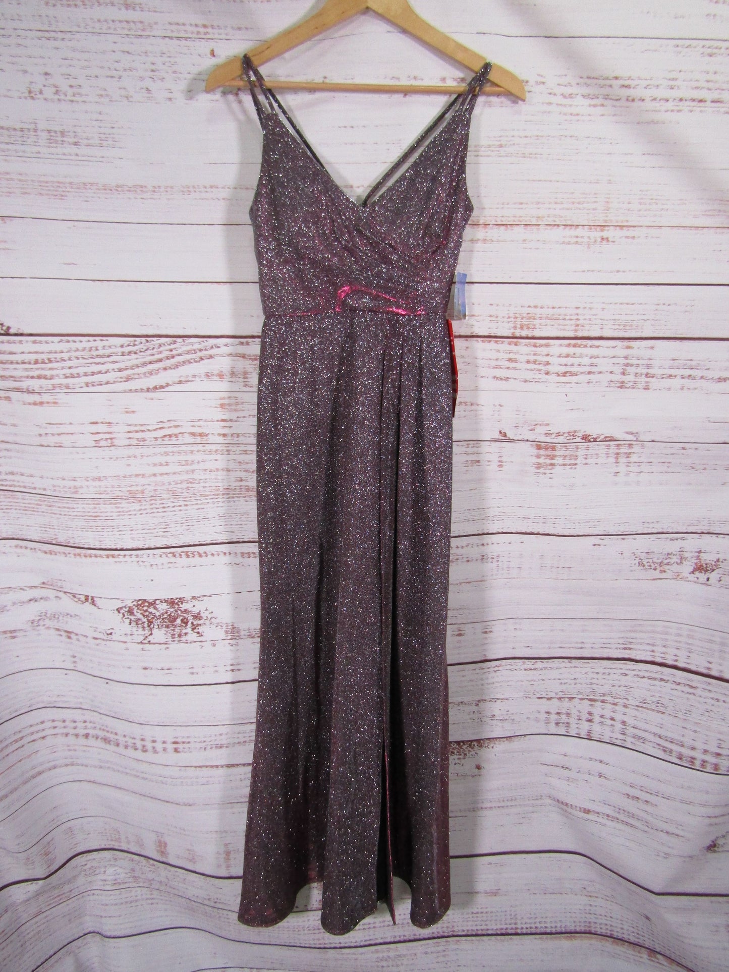 Morgan & Co. Women's Berry Silver Evening Dress Size 1