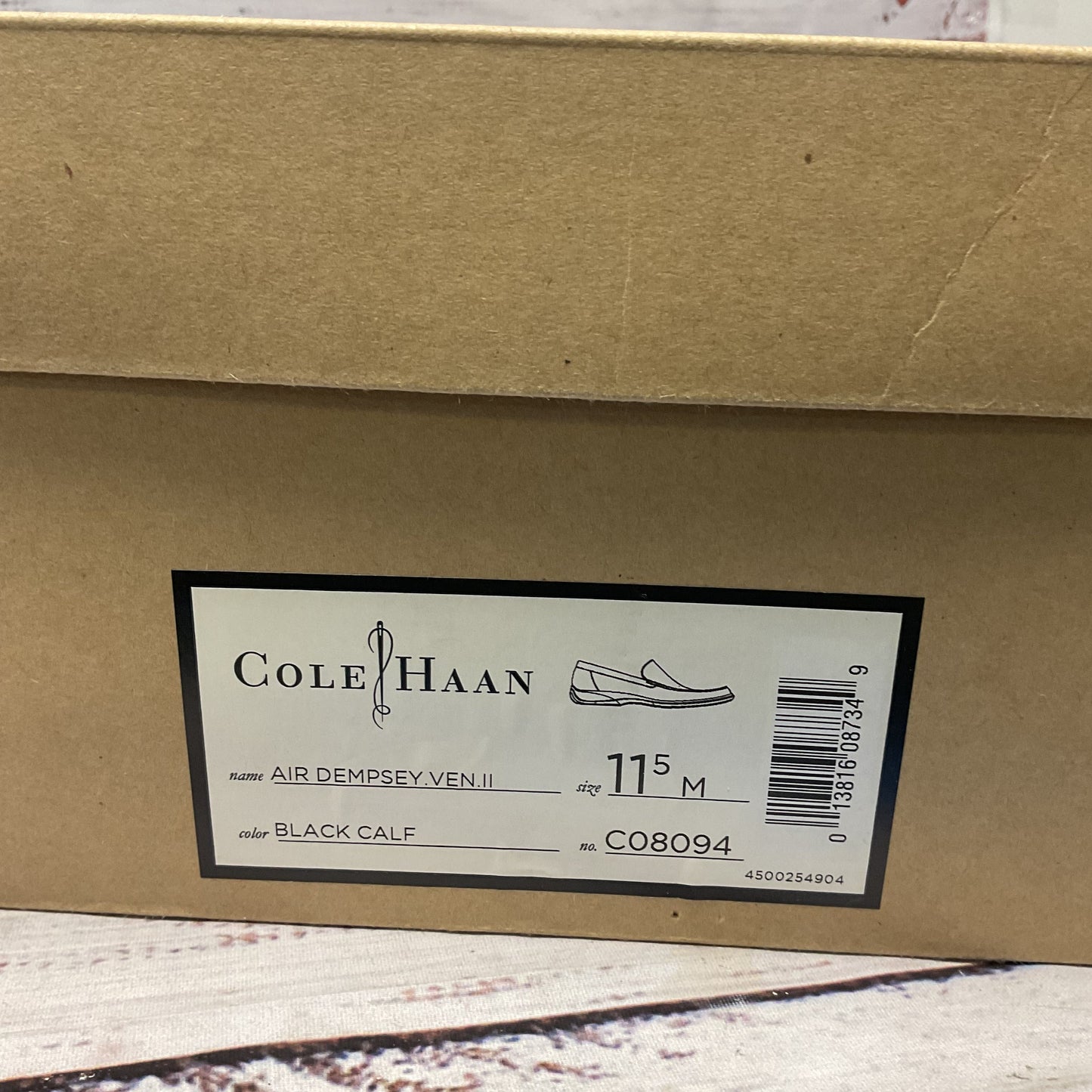 Cole Haan Air Dempsey Venetian Black Leather Loafer Dress Shoe Men 11.5 1/3
