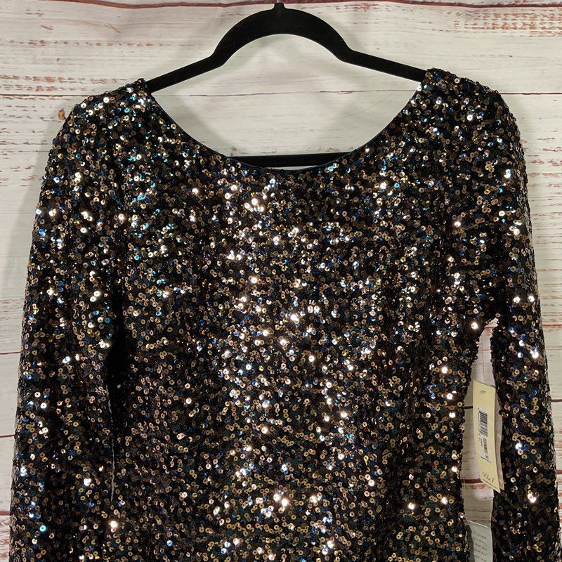 NWT Eliza J. Multi Sequin Long Sleeve Mini Casual Dress - Size 12