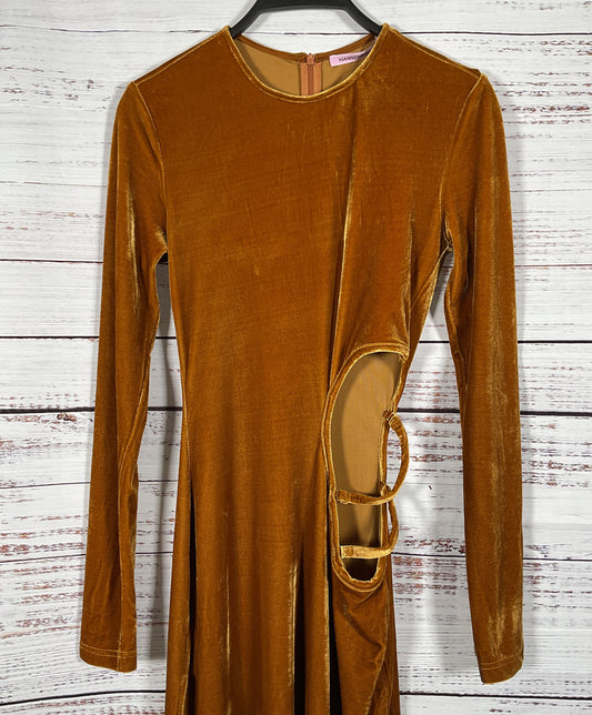 Hansel & Gretel Cortina Women's Honey Velvet Slit Leg Maxi Dress Size XS