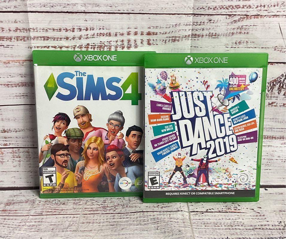 XBox One Set of 2 Sims 4 Just Dance 2019 Video Games