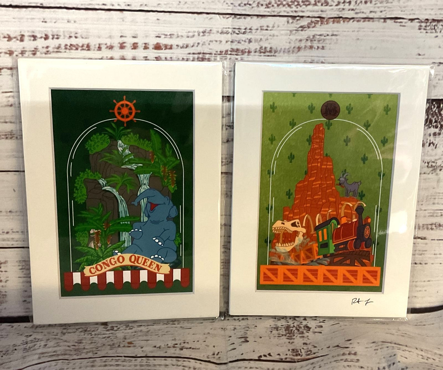 Disney Parks Jungle Cruise Big Thunder Mountain Prints Signed by Robert Fisher