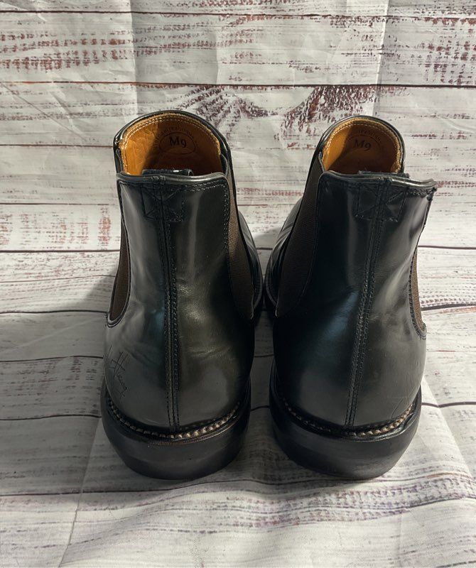 Men's John Fluevog Global Freedom Libery Dark Gray / Black Leather Chelsea Boots