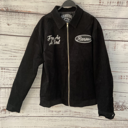 Ransome Clothing Free as a Bird Black Corduroy Embroidered Jacket - Size L