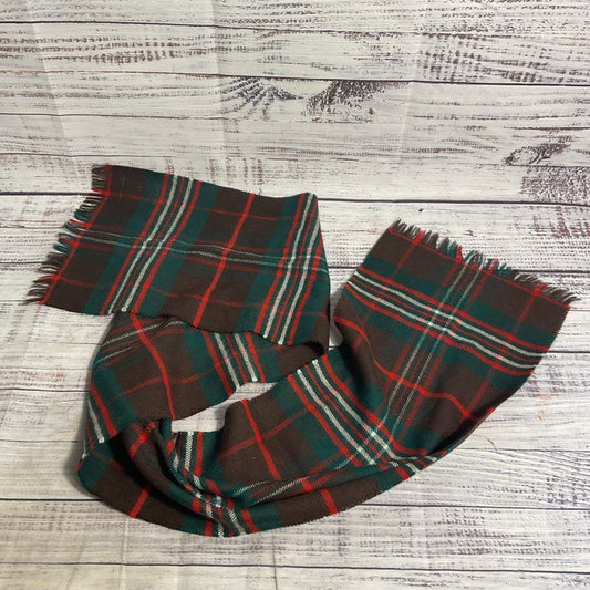 VTG Blackcock Green & Red Scottish Tartan Plaid Cashmere/Wool Blend Scarf 47 in.