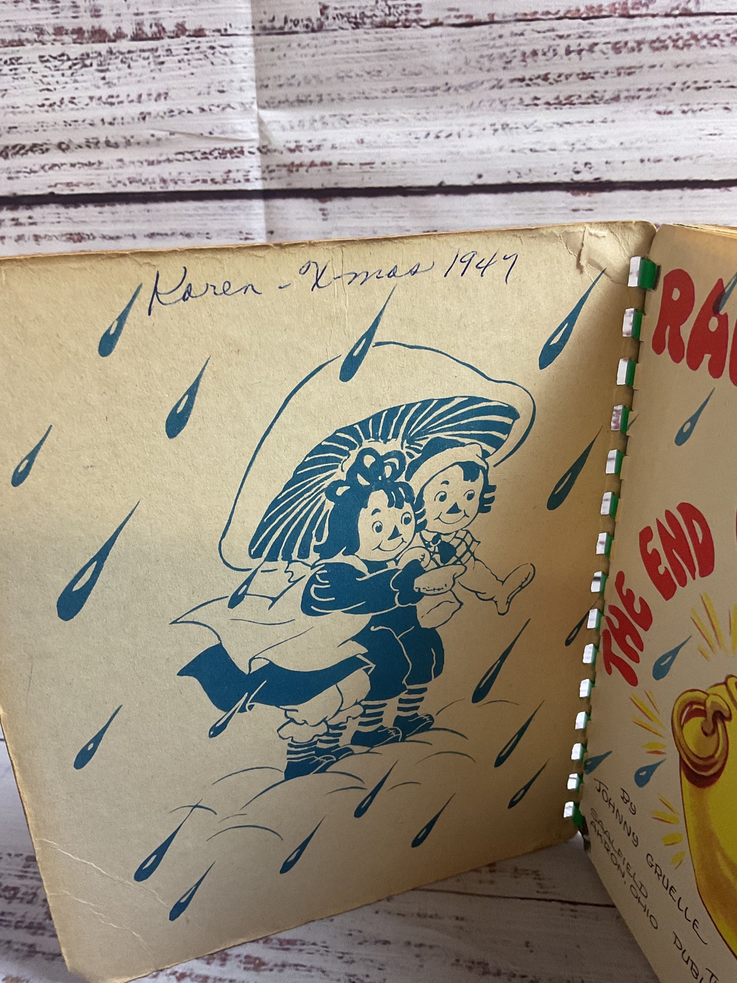 Vintage 1947 Raggedy Ann At The End Of The Rainbow Children's Book