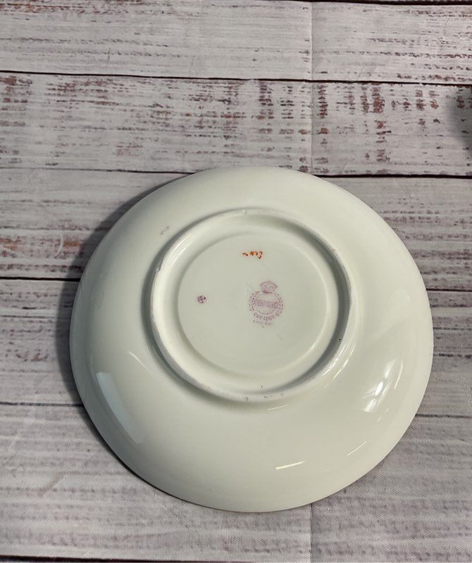 Antique English Minton Hand Painted Floral Porcelain Tea Cup & Saucer