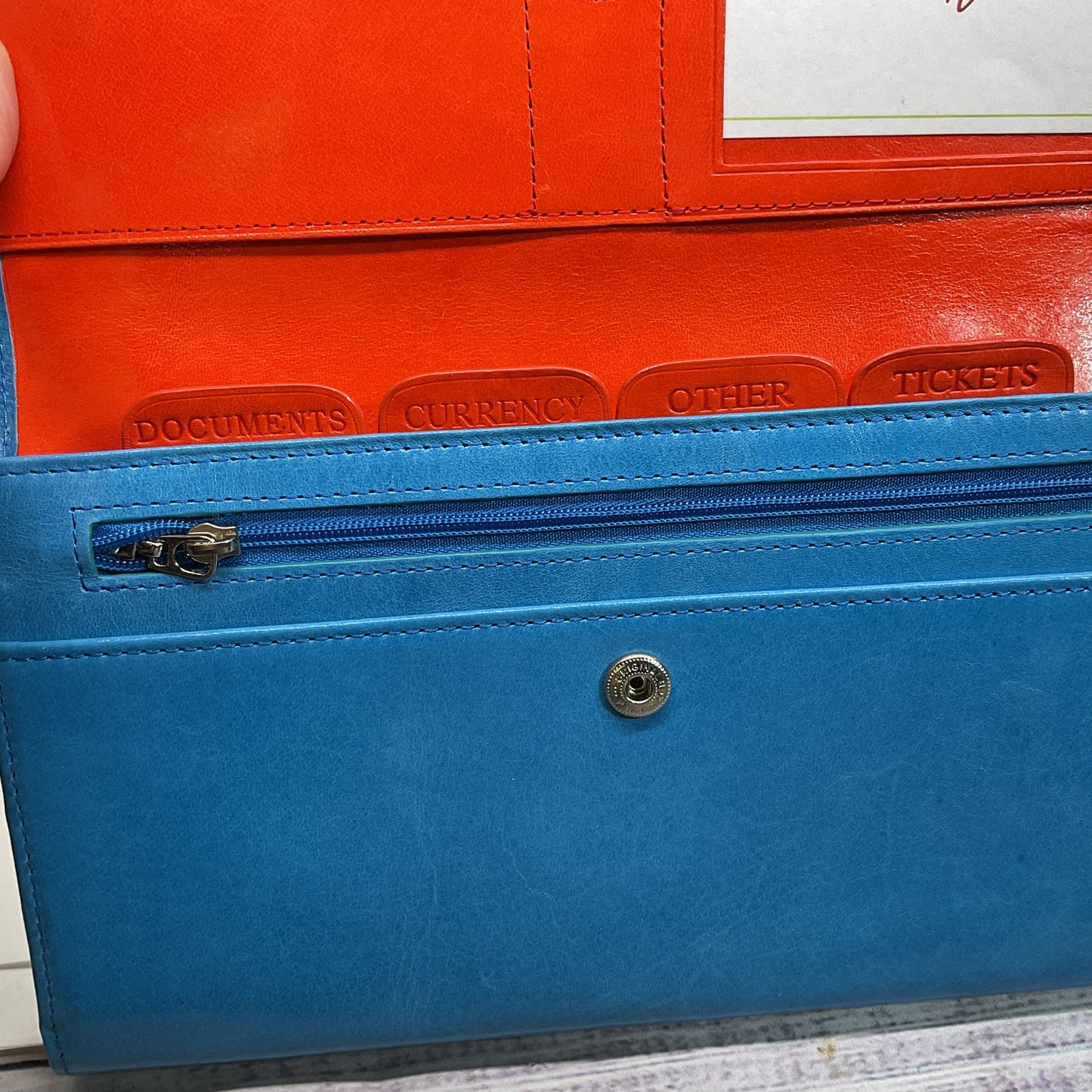 NWB ABAS Blue/Orange Receipt Credit Card Wallet