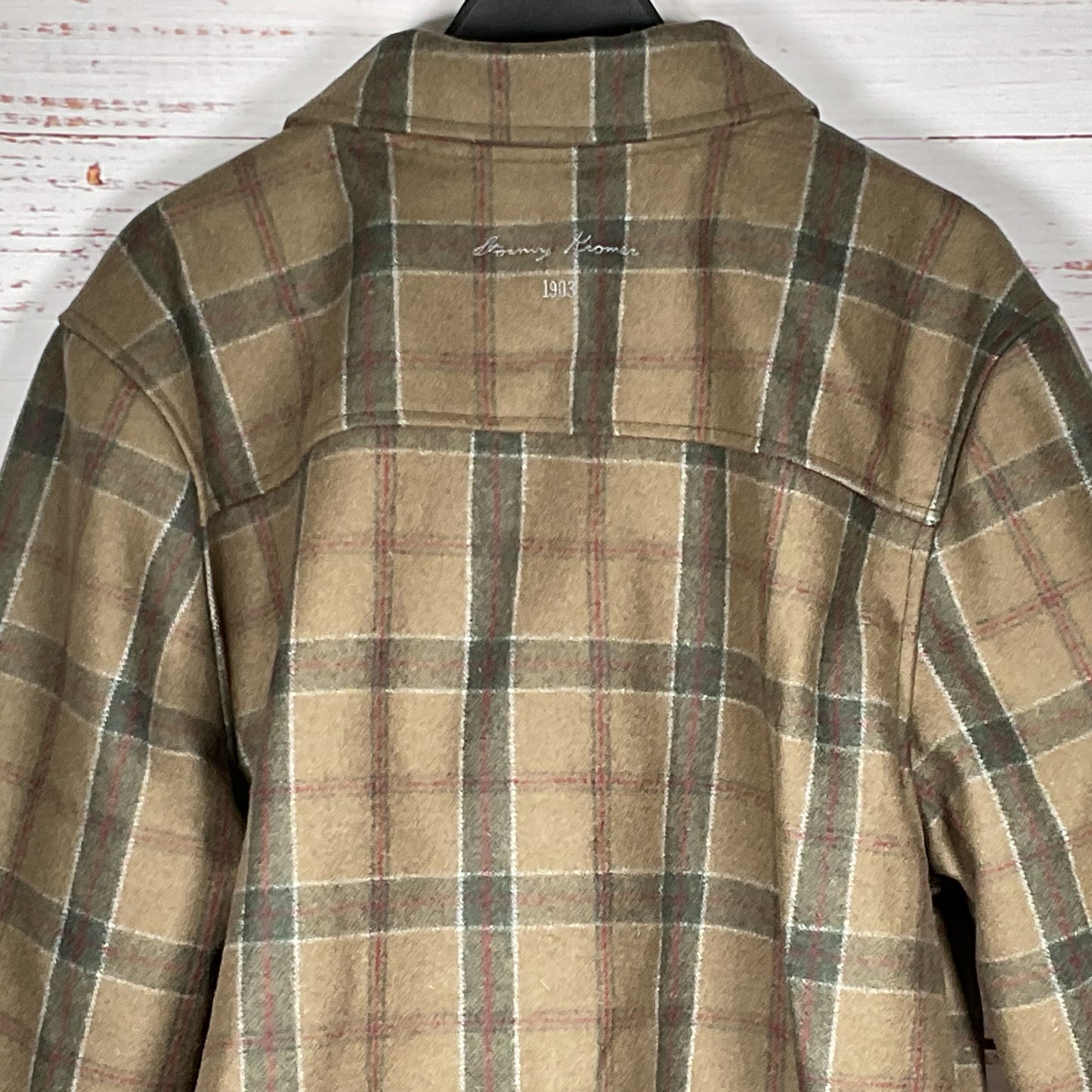 STORMY KROMER Men's Green Wool Blend Plaid Jacket-SZ M