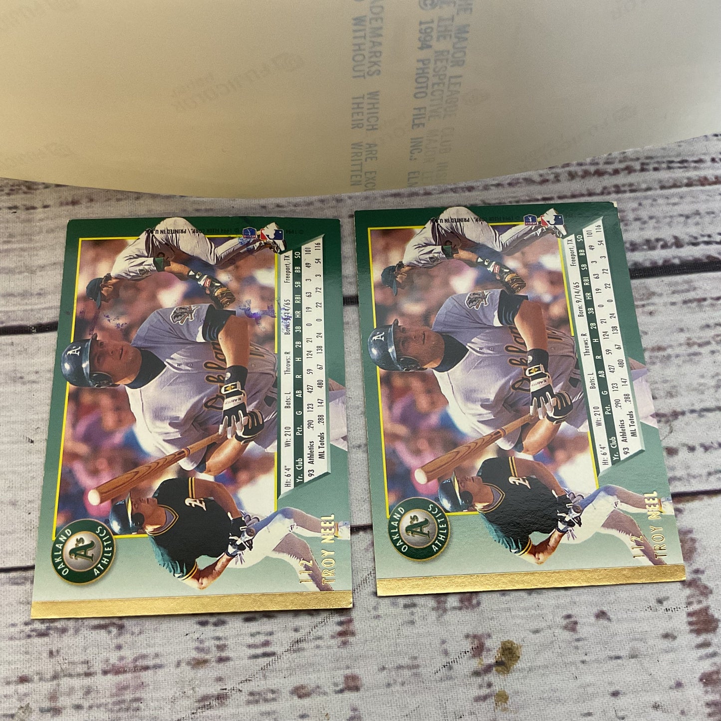 Signed MLB TROY NEEL Photograph And 94 Ultra Fleer Cards (1 Card Signed)