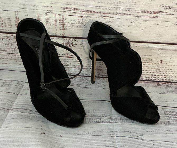 Women's Casadei Velvet Cross Ankle Straps Heel Stiletto Size 7B