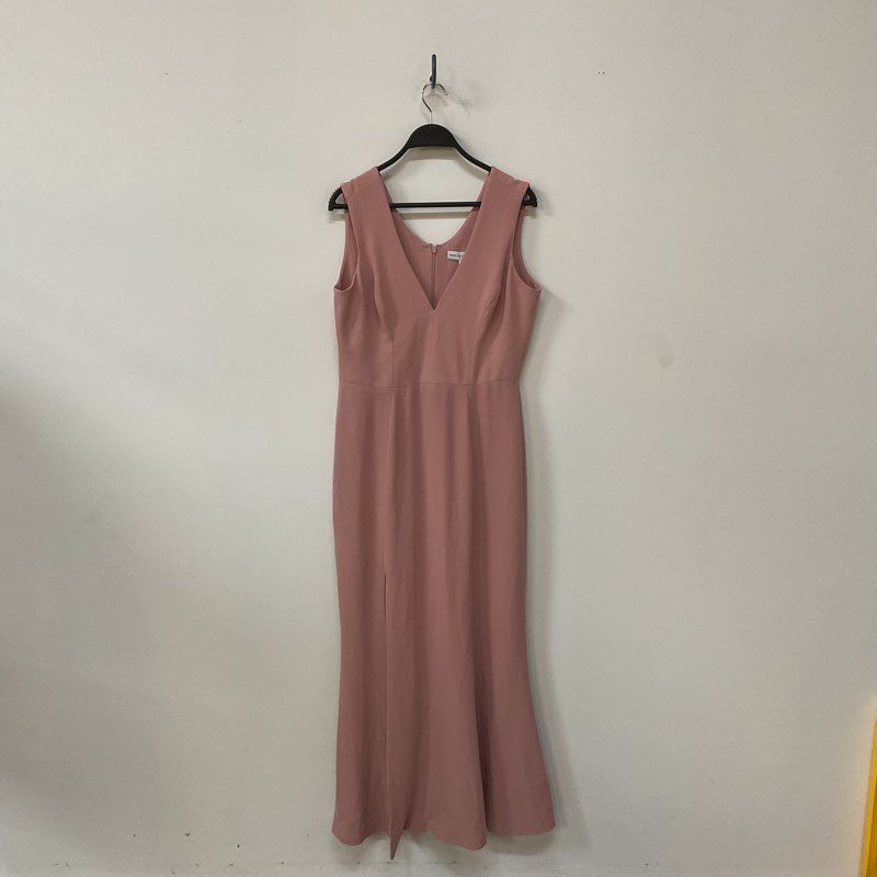 NWT Dress the Population Sandra Blush Crepe Trumpet Slit Dress - Women's Size L