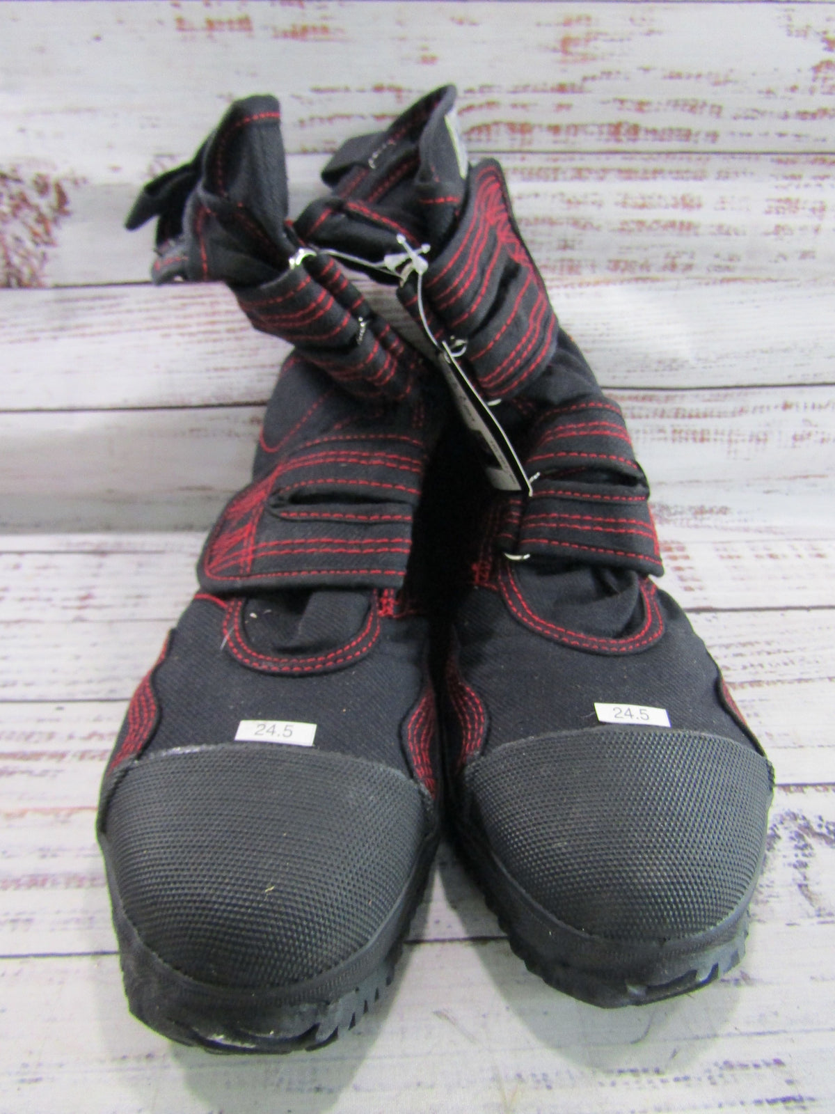 Rikio Power Ace Men's Black & Red Tabi Steel Toe Work Boots Size 6.5
