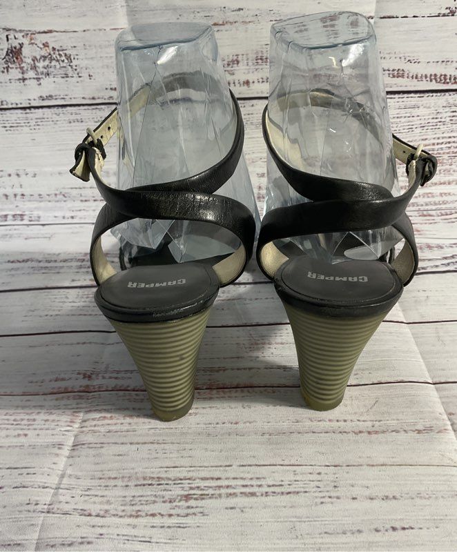Women's Camper Black Leather Strappy Heels Size 39 EU/ 8.5 US