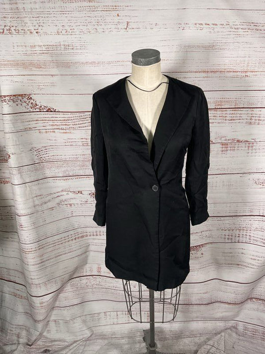 Massimo Dutti Women's Black Viscose Single Button Jacket Size 6 US / EUR 38