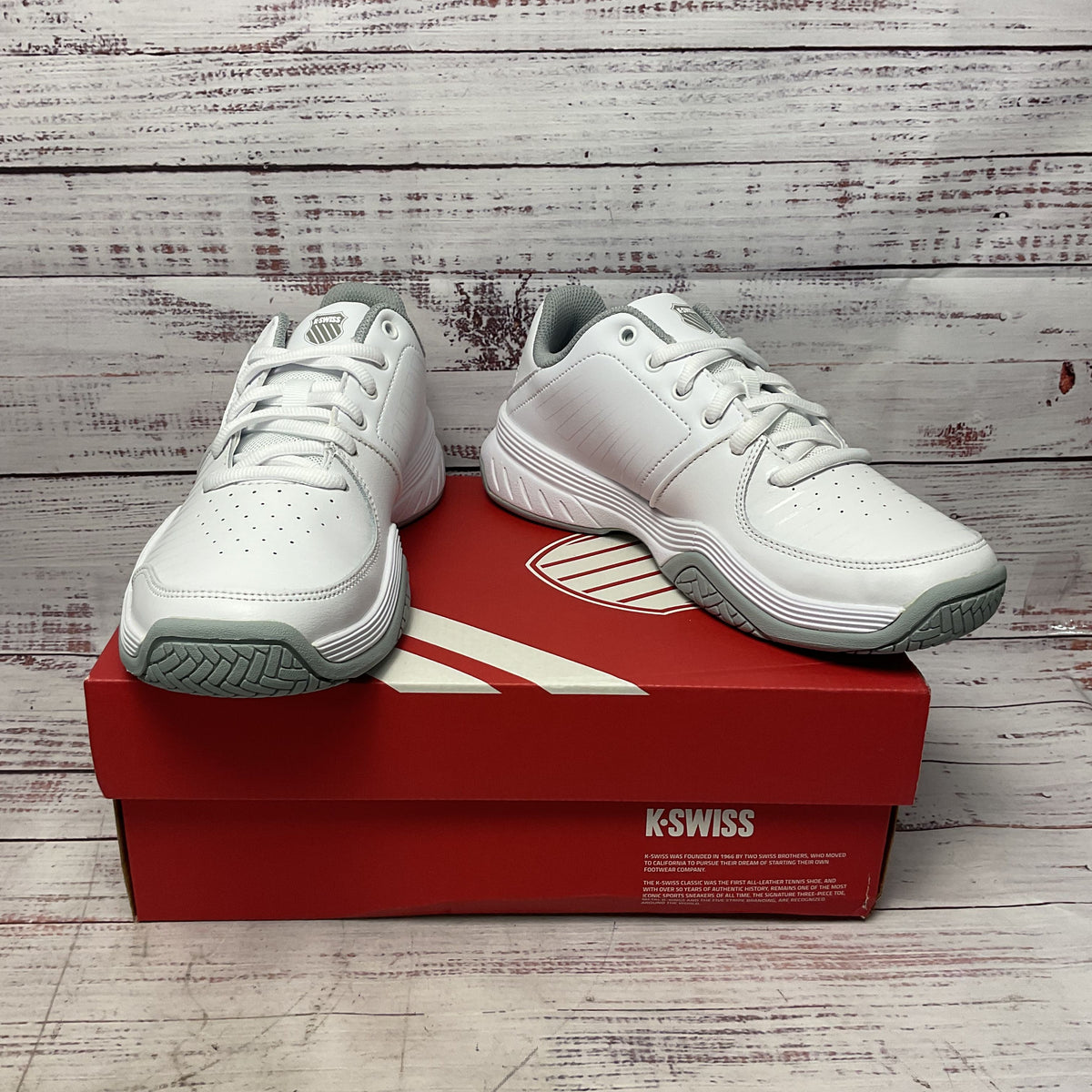 K-Swiss Court Express White Highrise Silver Sneaker Shoe Women Size 7.5 New