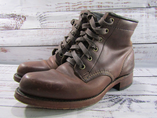 Frye Women's Brown Leather Ankle Lace Boots Size 6 B