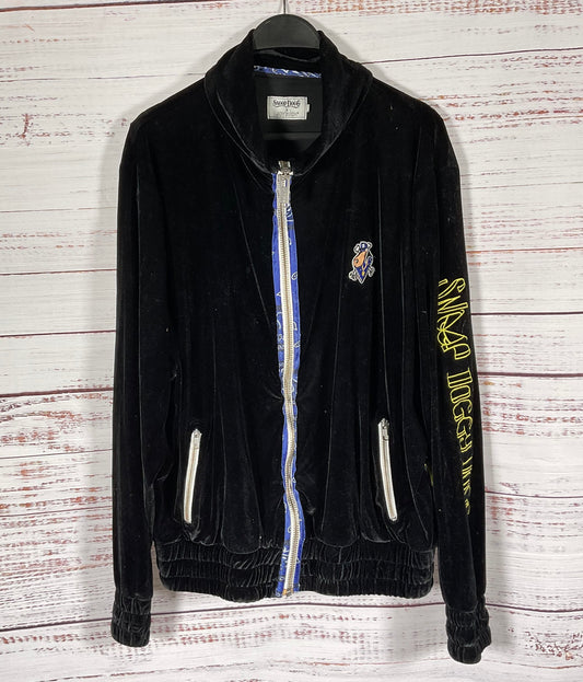 Snoop Dogg x Joyrich Black Velvet Embroidered Full Zip Jacket - Size S