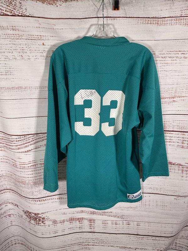 Vintage 90s San Jose Sharks Blue Jersey #33 Signed Contax Size S
