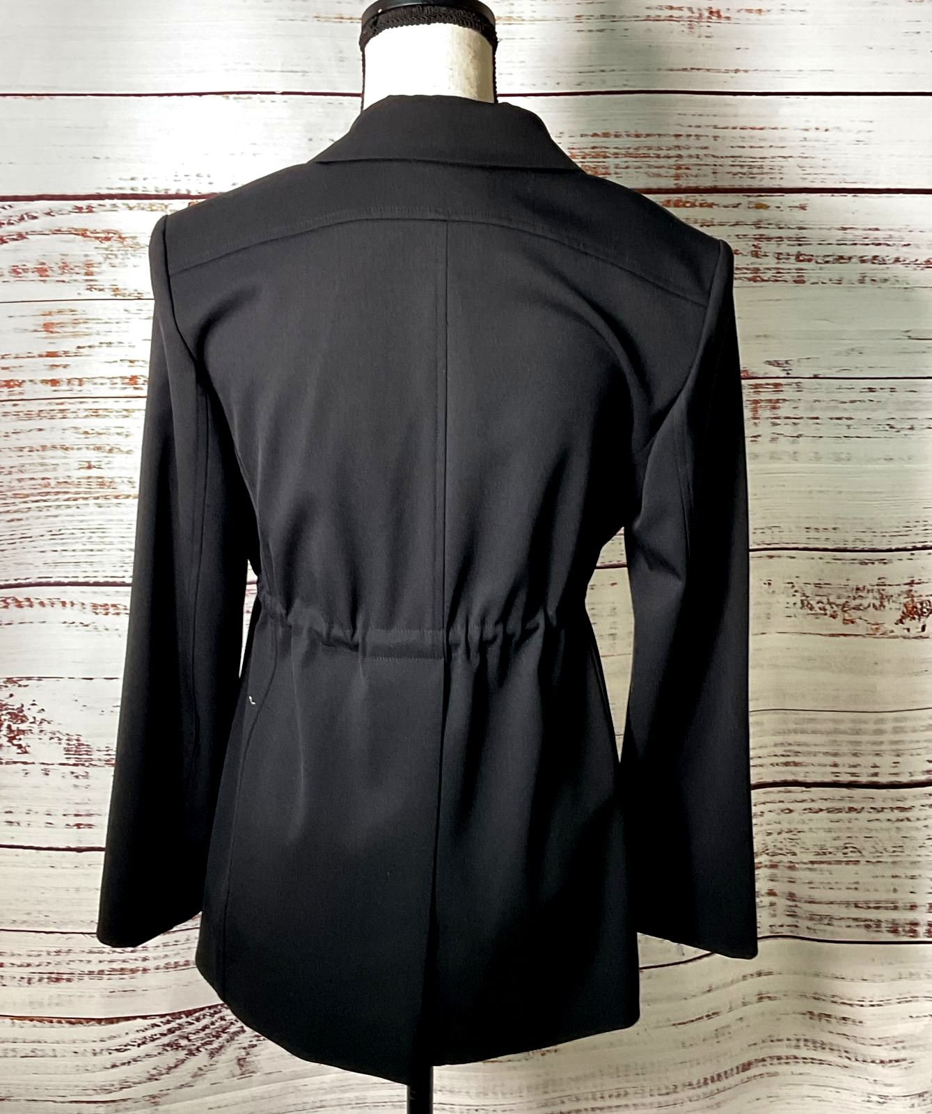 Patou Virgin Wool Drawstring Blazer Black 38