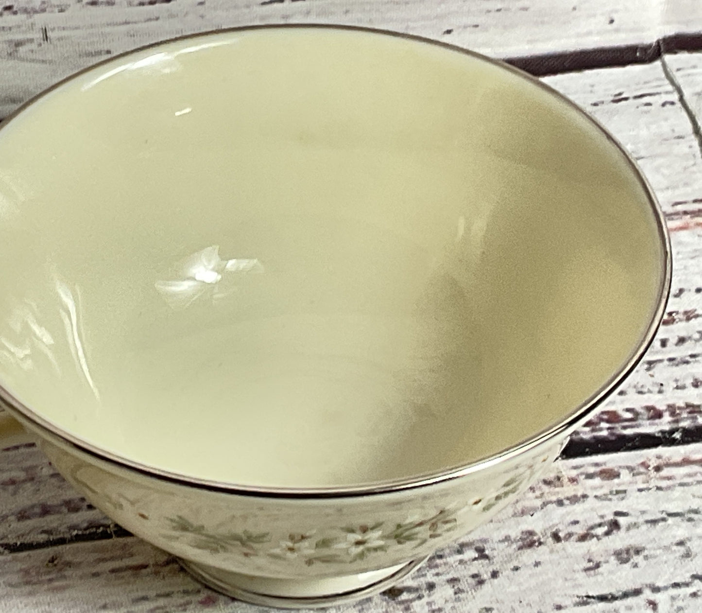 Lenox China Brookdale Floral Trim Set of 6 Tea Cups Ivory