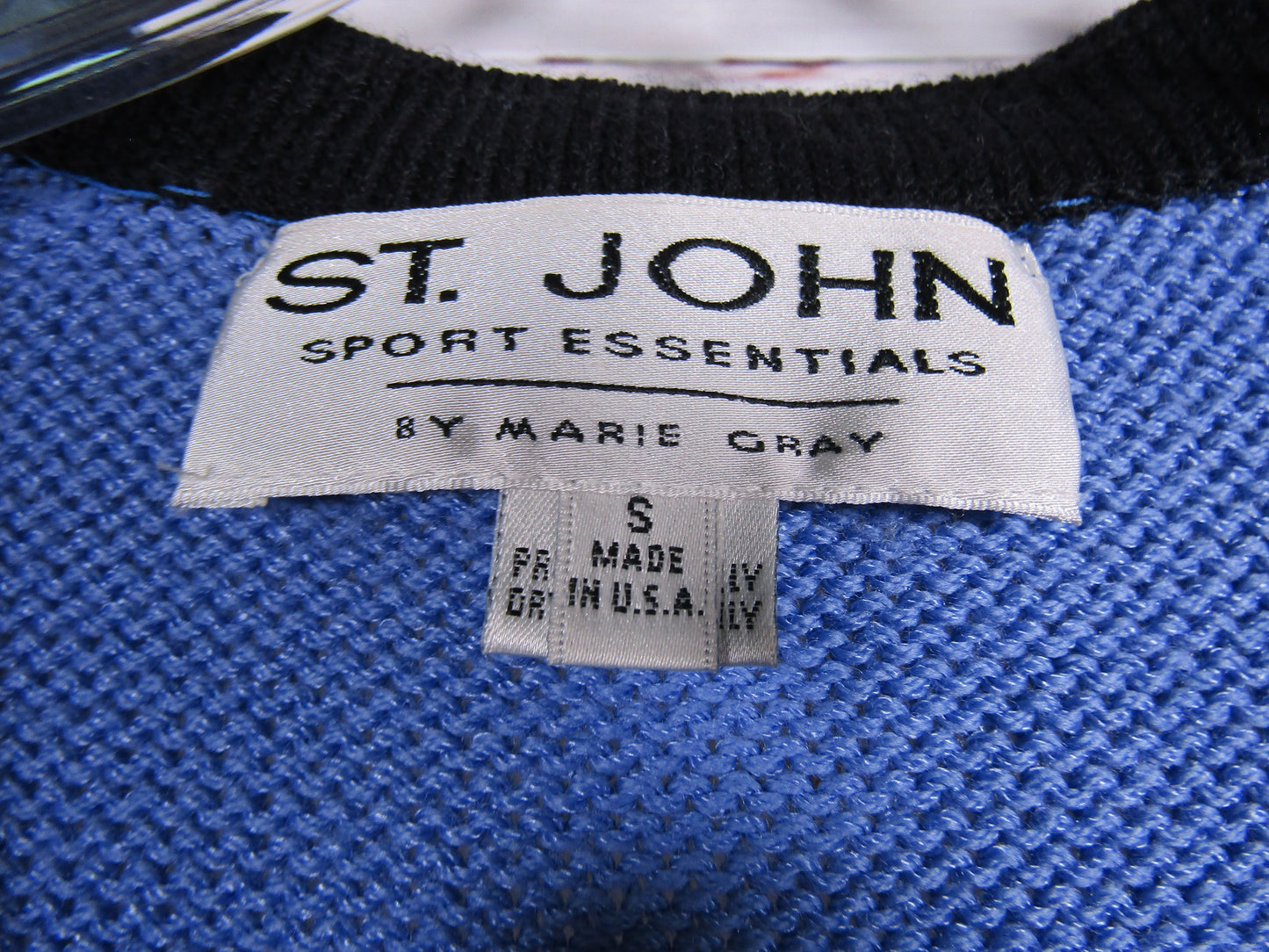 St. John Women's Blue Striped Wool Blend Cardigan Sweater Size S