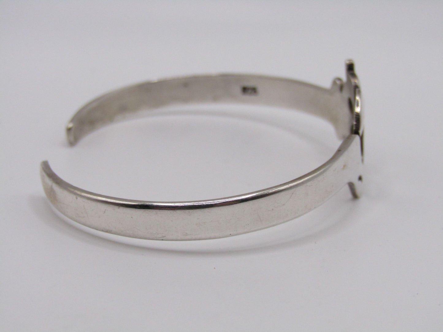 Sterling Silver Aum Om Cuff Bracelet