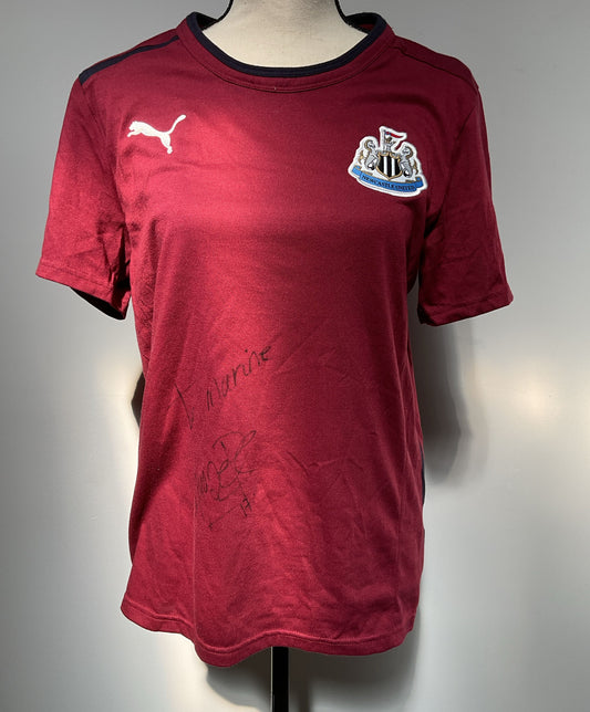 Puma Newcastle United F.C. Away Jersey Red T-shirt Signed - Size Small
